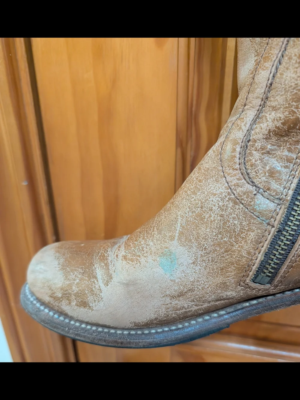 Bed/Stu Tall Lace-Back Riding Boots in Tan